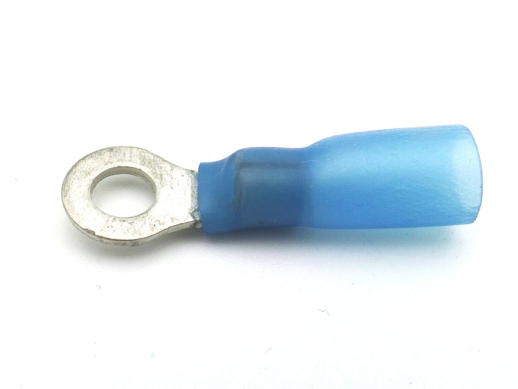 4mm Blue Heat Shrink Ring Terminal