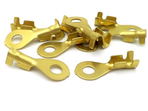 4mm 1.0mm² - 2.5mm² Brass Crimp Ring Terminals 10 pack