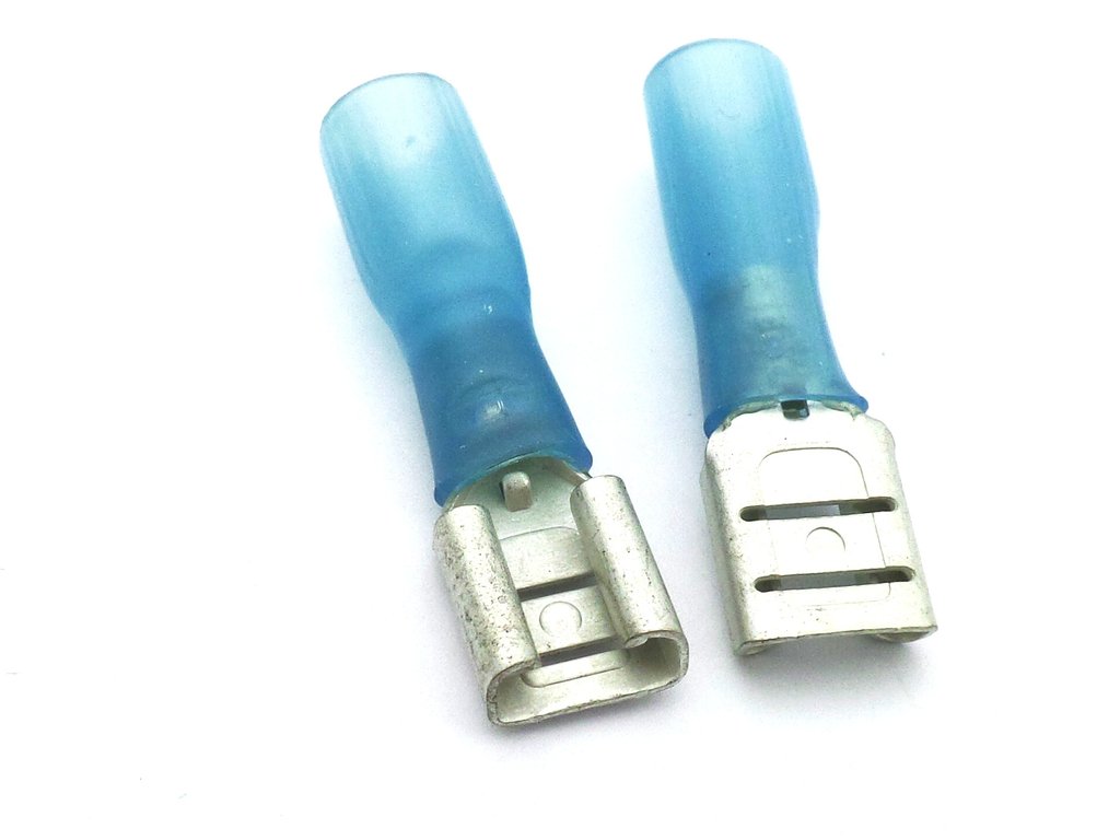 Blue Open Heat Shrink Female 6mm Spade Terminal