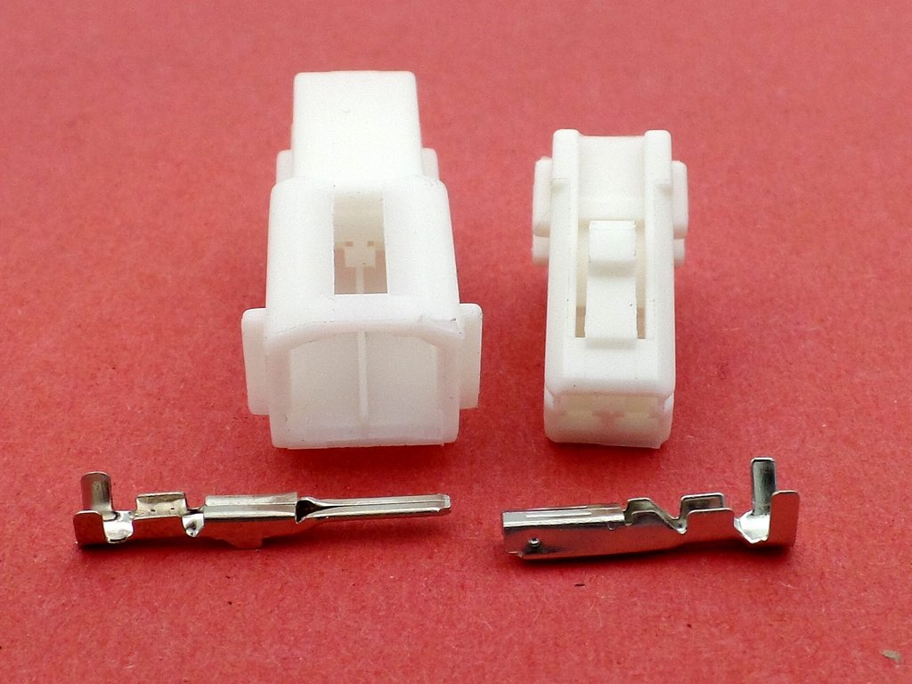 2 Way White 070 Wiring Harness Loom Connector Set L-4
