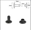 Pack of 5 x Black Double Cap Rivets 7mm With 7mm Dia. Caps