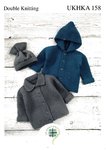 UKHKA 158 Knitting Pattern Baby Jackets and Hat in DK