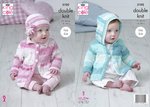 King Cole 5102 Knitting Pattern Baby Hooded and Collared Coats and Hat in Cottonsoft Baby Crush DK