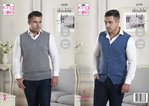King Cole 5229 Knitting Pattern Mens V Neck Waistcoat and Tank Top in King Cole Majestic DK