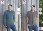 King Cole 5308 Knitting Pattern Mens Waistcoat and Sweater in Big Value Super Chunky Stormy