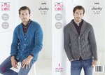 King Cole 5692 Knitting Pattern Mens V Neck and Shawl Collared Cardigans in Ultra-Soft Chunky