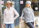 King Cole 5797 Knitting Pattern Womens Round Neck Cardigan and Waistcoat in King Cole Homespun DK