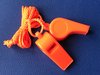 Safety Whistle (Pair) - Orange Plastic